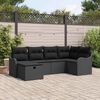 vidaXL Set Divano da Giardino con cuscino 6 pcs Nero Poly Rattan