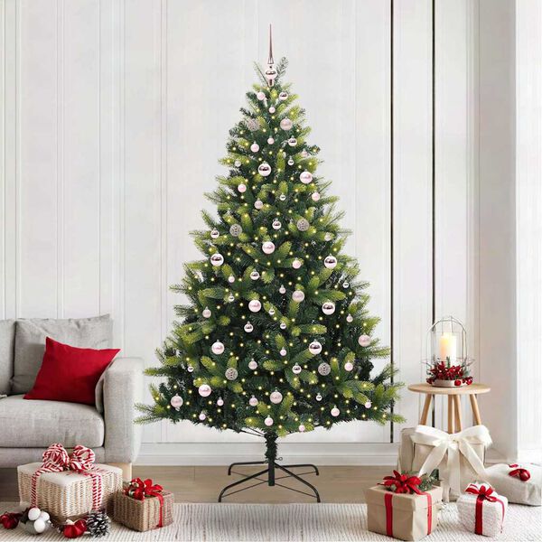 vidaXL Albero di Natale Artificiale a Cerniera con 300 LED 210 cm