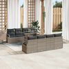 vidaXL Set Divano da Giardino con cuscino 7 pcs Grigio polyrattan
