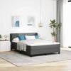 vidaXL Letto a molle con materasso Grigio scuro 140 x 190 cm Tessuto