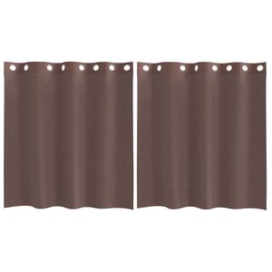 vidaXL Tende in Voile con Occhielli 2 pz Marrone 140x140 cm