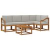 vidaXL Set di divani da esterno 6 pz Grigio Naturale e Chiaro