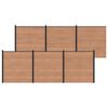 vidaXL Pannello di Recinzione 6 pcs WPC e Alluminio Marrone