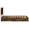 vidaXL Letto con Contenitore Rovere fum&eacute; 90 x 200 cm Legno multistrato