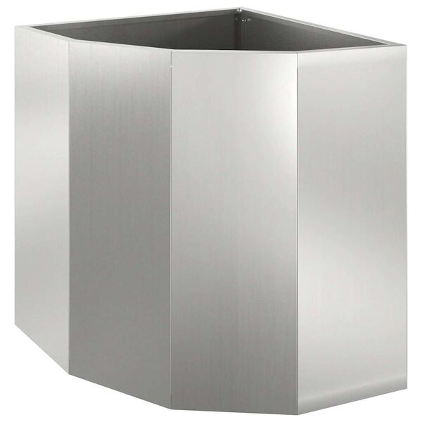 vidaXL Vaso d'angolo Argento 45 x 45 x 50 cm Acciaio zincato