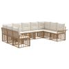 vidaXL Set di divani da esterno 9 pcs Naturale e Bianco Crema