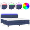 vidaXL Letto a Molle con Materasso e LED Blu 160x200 cm in Tessuto