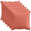 vidaXL Federa 6 pz HOUTEN Rosso Arancio 30 x 30 cm corduroy