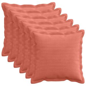 vidaXL Federa 6 pz HOUTEN Rosso Arancio 30 x 30 cm corduroy