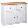vidaXL Credenza Bianca 93x40x80 cm in Legno Massello di Pino Panama