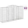 vidaXL Cesti Gabbioni ad Arco 2 pz 300x50x160/180 cm Ferro Zincato