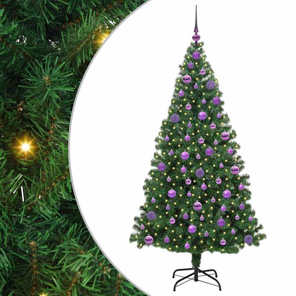 vidaXL Albero di Natale artificiale con 300 LED Verde 180 cm