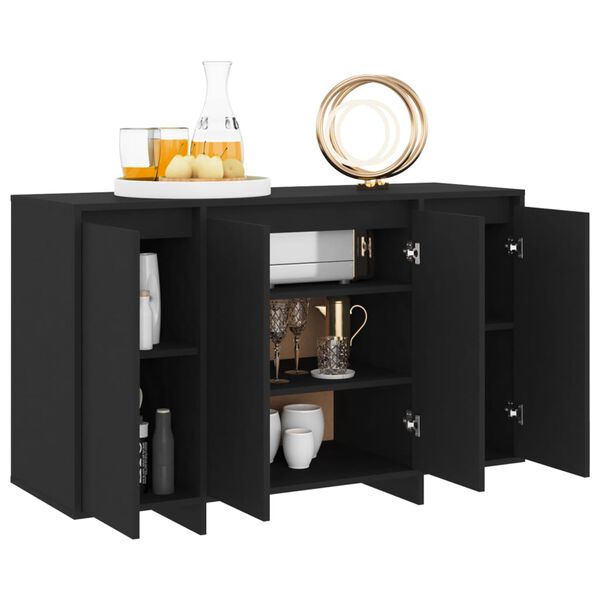 vidaXL Credenza Nera 120x41x75 cm in Truciolato