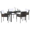 vidaXL Set da Pranzo per Giardino 5 pcs Marrone e Nero Rattan in PE