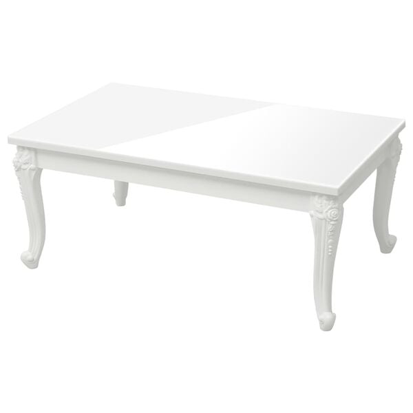 vidaXL Tavolino da Salotto Bianco Lucido 100x50x42cm Legno Multistrato