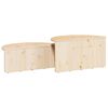 vidaXL Tavolino da salotto 2 pcs Naturale Legno di pino massello