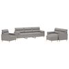 vidaXL Set di Divani 4 pz con Cuscini Decorativi Grigio chiaro Tessuto