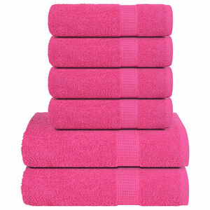 vidaXL Set di asciugamani 6 pezzi FROGN Rosa 360 g/m&sup2;