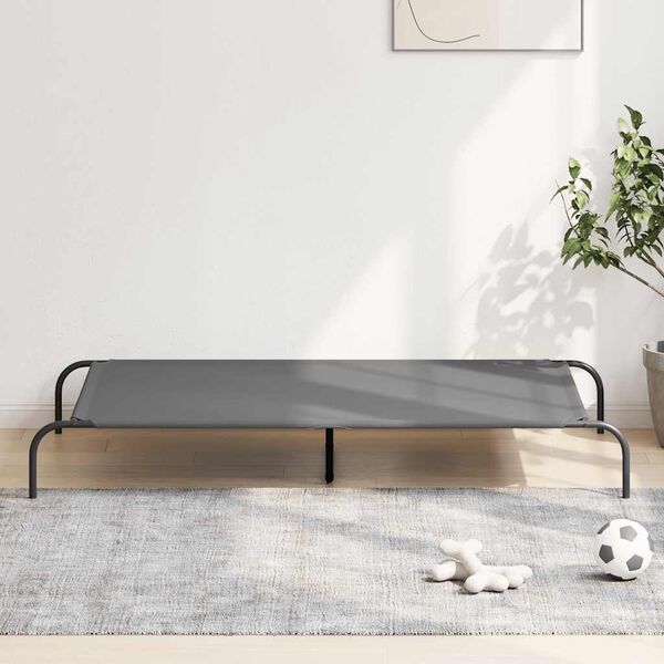 vidaXL Cuccia per Cani Rialzata Grigia 150x90x20cm Tela Oxford/Acciaio