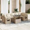 vidaXL Set Divano da Giardino 8 pz con Cuscini Beige in Polyrattan
