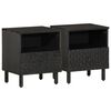 vidaXL Comodini 2pz Neri 40x33x46 cm in Legno Massello di Mango