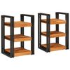 vidaXL Comodino 2 pz Marrone e Nero 38 x 33 x 58 cm