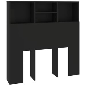 vidaXL Testiera con Contenitore Nero 100x19x103,5 cm