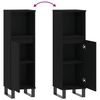 vidaXL Armadietto da Bagno Nero 30x30x100 cm in Legno Multistrato
