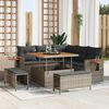 vidaXL Set Divano da Giardino con cuscino Grigio Poly Rattan