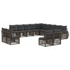 vidaXL Set Divano da Giardino 13 pz Grigio e Grigio Scuro polyrattan