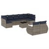 vidaXL Set Divani da Giardino 10 pz con Cuscini Grigio in Polyrattan