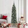 vidaXL Albero di Natale Artificiale Sottile Verde e Bianco 180 cm