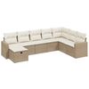 vidaXL Set Divano da Giardino 8 pz con Cuscini Beige in Polyrattan
