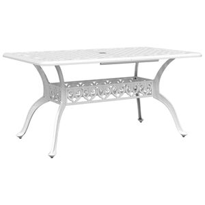 vidaXL Tavolo da Giardino Bianco 150x90x72 cm in Alluminio Pressofuso