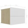 vidaXL Comodini 2pz Bianco Rovere Sonoma 40x30x30cm Legno Multistrato