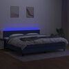 vidaXL Letto a Molle Materasso e LED Blu 200x200cm in Tessuto