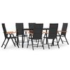 vidaXL Set da Pranzo da Giardino 7 pz Nero e Marrone in Polyrattan