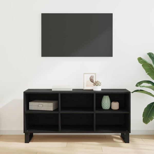 vidaXL Mobile TV Rovere Nero 103,5 x 30 x 50 cm Legno multistrato