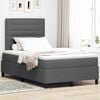 vidaXL Letto a molle con materasso Grigio scuro 120 x 200 cm Tessuto