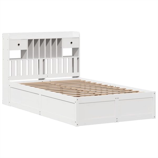 vidaXL Letto senza Materasso Bianco 135x190 cm Legno Massello di Pino