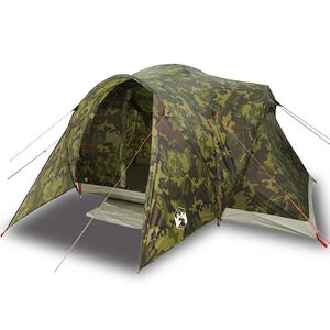 vidaXL Tenda da Campeggio a Cupola per 6 Persone Mimetica Impermeabile