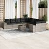 vidaXL Set Divani da Giardino 11 pz con Cuscini in Polyrattan Grigio