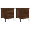 vidaXL Comodini 2 pz Rovere Marrone 40x42x50 cm in Legno Multistrato