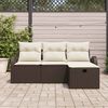 vidaXL Set di divani con cuscino 4 pcs Marrone e Crema polyrattan