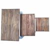 vidaXL Set Tavolini a Incastro 3 pz in Legno Massello di Mogano