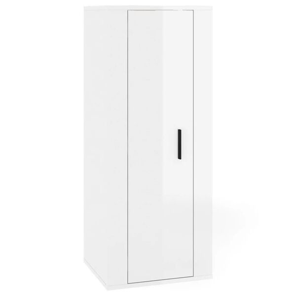 vidaXL Mobile Porta TV a Parete Bianco Lucido 40x34,5x100 cm