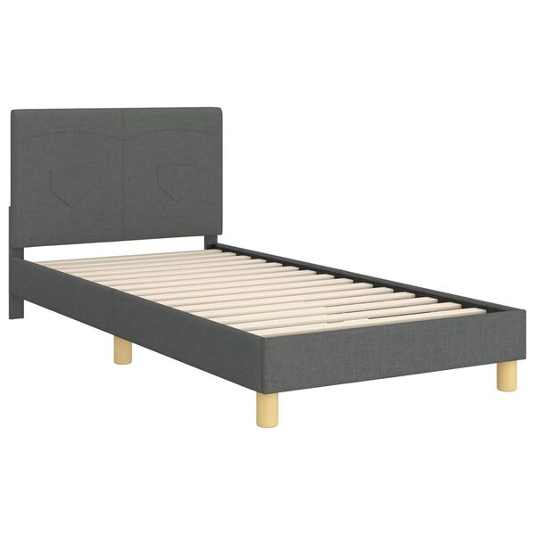 vidaXL Struttura letto bambini con testata Grigio scuro 80 x 200 cm