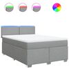 vidaXL Giroletto a Molle con Materasso Grigio Chiaro160x200 cm Tessuto