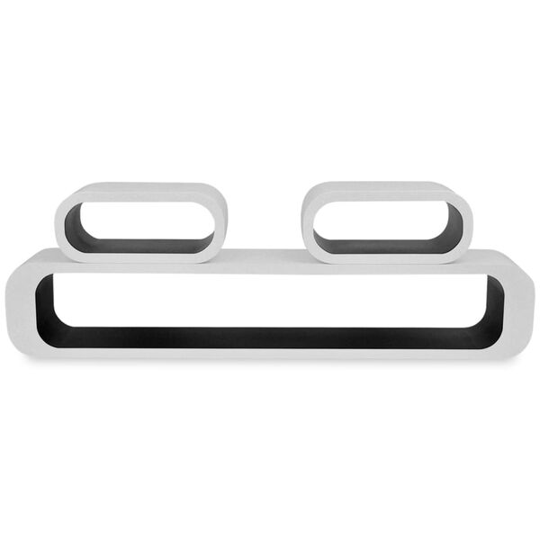 vidaXL Mensole a Cubo da Parete 6 pz Nero e Bianco