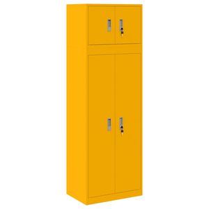 vidaXL Armadio 2 pz Giallo senape 60 x 40 x 180 cm Acciaio Bloccabile